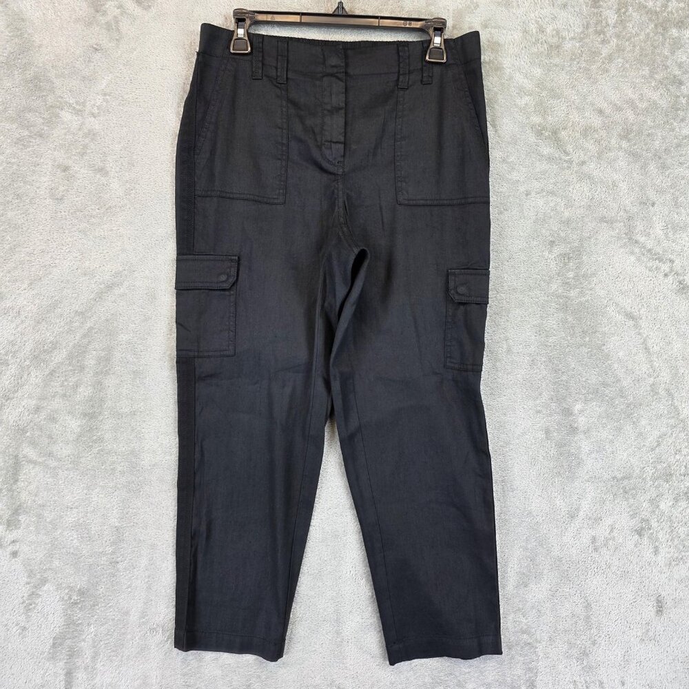 Chico's Black Cargo Crop Pants with Patch Pockets